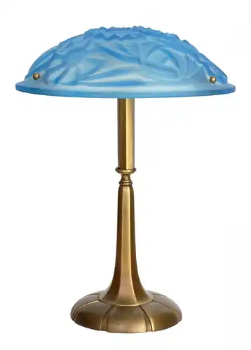 Art Deco Lampe Tischleuchte "ANEMONE" Sammlerstück Degue Messinglampe