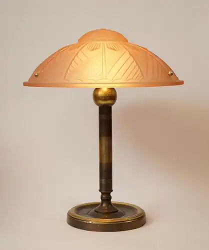 Art Déco Lampe Schreibtischleuchte "PETITE PINK" 1930 Messinglampe Hollywood