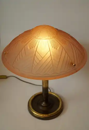 Art Déco Lampe Schreibtischleuchte "PETITE PINK" 1930 Messinglampe Hollywood