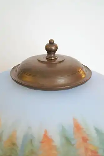 Jugendstil Lampe Tischleuchte "BAVARIA BLUE" Bronze Unikat Leuchte