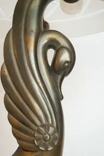 Art Deco Lampe Tischleuchte "SWAN LIGHT" Messinglampe Unikat Leuchte