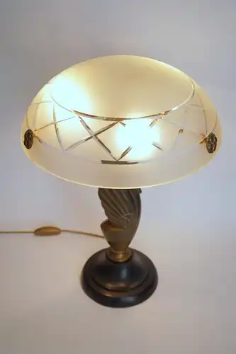 Art Deco Lampe Tischleuchte "SWAN LIGHT" Messinglampe Unikat Leuchte