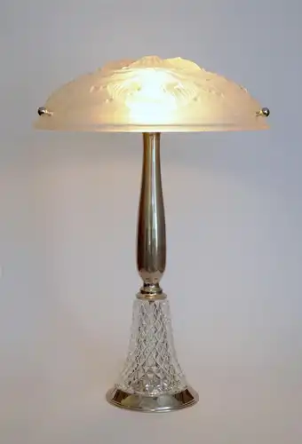 Art Deco Lampe Schreibtischleuchte "SILVER SHADOW" Tischleuchte Leuchte