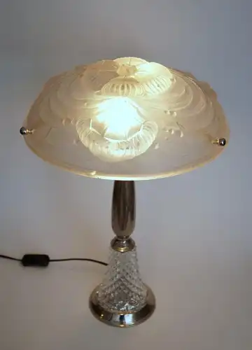 Art Deco Lampe Schreibtischleuchte "SILVER SHADOW" Tischleuchte Leuchte