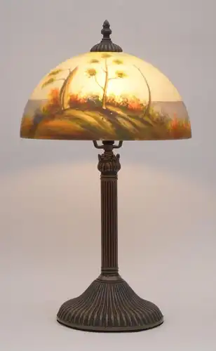 Jugendstil Lampe Tischleuchte "GOLDEN FORREST" Tischlampe handgemalt Leuchte