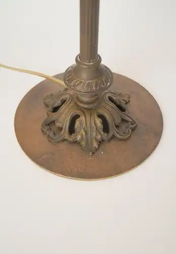 Jugendstil Lampe Tischlampe Messinglampe "SILVER FLOWERS" Schreibtischlampe