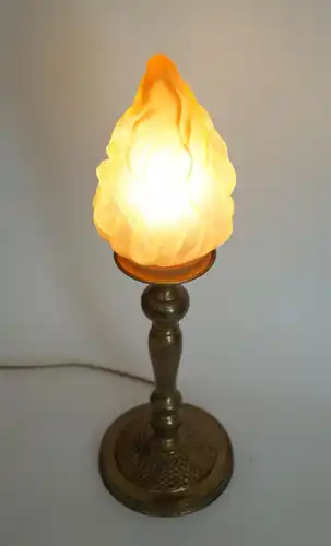 Art Deco Lampe Tischlampe Tischleuchte Messinglampe Leuchte Flamme