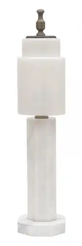 Art Deco Lampe Schreibtischleuchte "WHITE TOWER" Tischlampe Marmor Leuchte