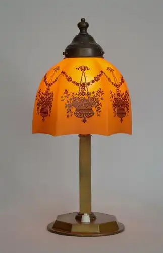 Jugendstil Art Deco Lampe Tischlampe Messinglampe 1920 Tischleuchte