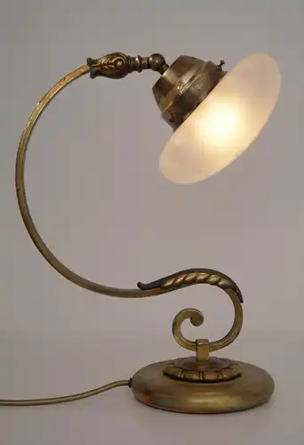 Jugendstil Lampe Schreibtisch Messinglampe Berliner Wien Einzelstück Tischlampe