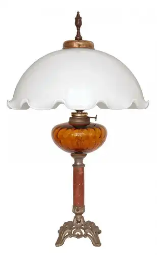 Jugendstil Lampe Tischleuchte Petroleumlampe Lampe Opalglas original