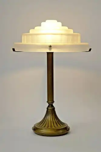 Art Deco Lampe Messinglampe Tischleuchte Skyscraper 1920 original