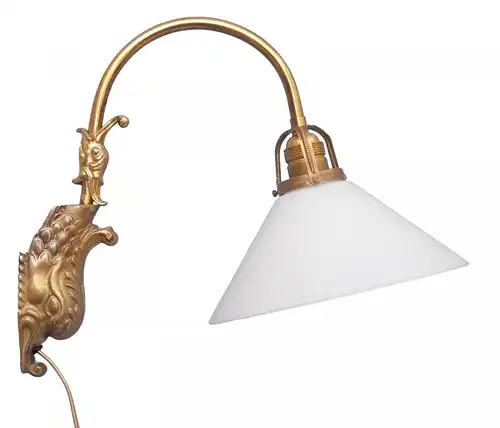 Jugendstil Lampe Messing Wandlampe Karpfen "GOLDEN KOI" 2 Stk. verfügbar Leuchte