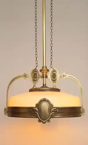 Jugendstil Lampe Deckenleuchte "REGENCY HEIGHTS" 1910 Messing original