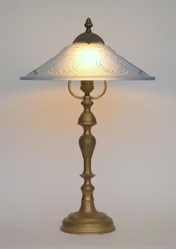 Art Deco Lampe Tischleuchte "BLUE LINE" Messinglampe Einzelstück Schreibtisch
