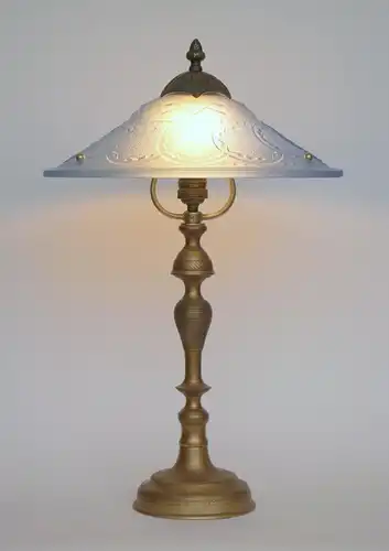 Art Deco Lampe Tischleuchte "BLUE LINE" Messinglampe Einzelstück Schreibtisch