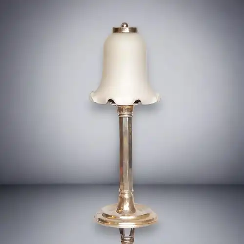 Lampe Art Nouveau Shabby Chic argenté lampe de table blanc