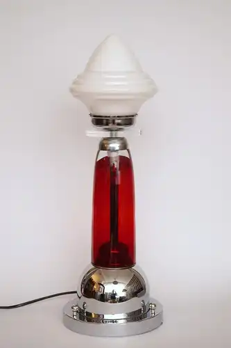 Alte 70er Jahre Lampe Panton Space Age Sputnik Leuchte Chrom "RED SPACE"