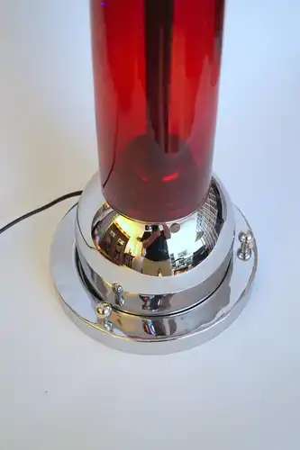 Alte 70er Jahre Lampe Panton Space Age Sputnik Leuchte Chrom "RED SPACE"