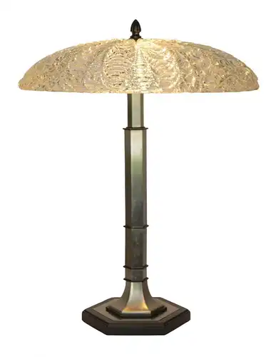 Art Deco Schreibtischlampe Unikat Tischlampe Lampe Edelstahl Murano