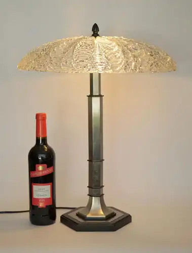 Art Déco lampe de bureau lampe lampe unique de table lampe en acier inoxydable Murano