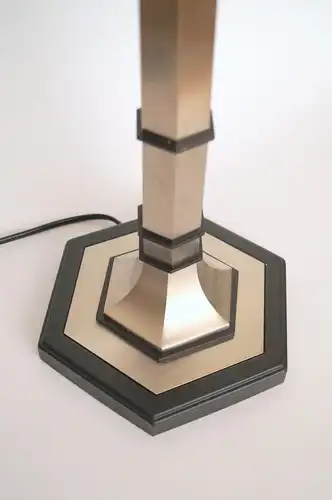 Art Deco Schreibtischlampe Unikat Tischlampe Lampe Edelstahl Murano