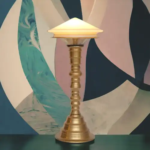 Art Déco design lampe lampe "GOLDEN ROCKET" lampe en laiton pièce de collection lampe