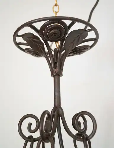 Lampe de style Art Nouveau Lustre Lumières de plafond Pate de Verte Luchter Fer forgé