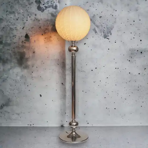 Original Vintage années 70 Lampe debout "BIG MOON" Chrome très grand Spoutnik Bauhaus