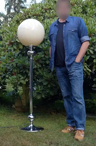Original Vintage 70er Jahre Stehlampe "BIG MOON" Chrom sehr groß Sputnik Bauhaus