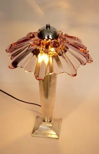 Art Deco Tischleuchte Einzelstück "PURPLE ROSE" Tischlampe Unikat