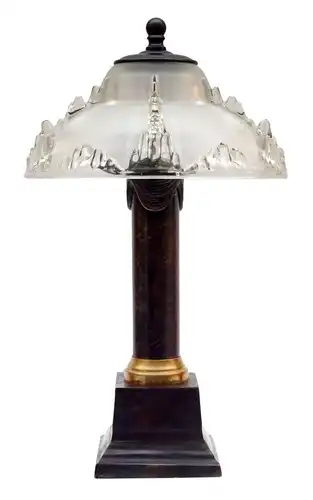 Art Deco Design Lampe Nachtischleuchte "BLACK ICE" Messinglampe Berlin Unikat