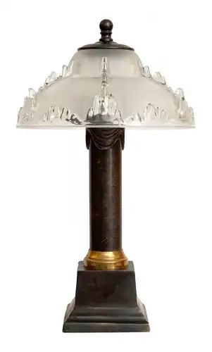 Art Deco Design Lampe Nachtischleuchte "BLACK ICE" Messinglampe Berlin Unikat