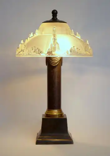 Art Deco Design Lampe Nachtischleuchte "BLACK ICE" Messinglampe Berlin Unikat