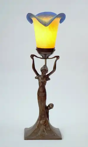 Jugendstil Lampe "MOTHER EARTH" Art Nouveau Tischlampe figürlich Grazie Leuchte