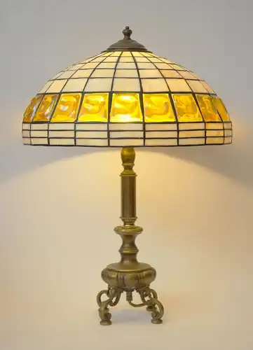 Jugendstil Tiffany Lampe Tischlampe Salonlampe Messinglampe Berlin