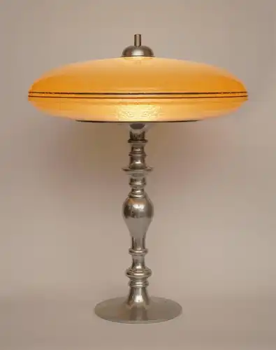 Art Deco Tischlampe "FORBIDDEN PLANET" Unikat Lampe Schreibtisch Bankerlampe