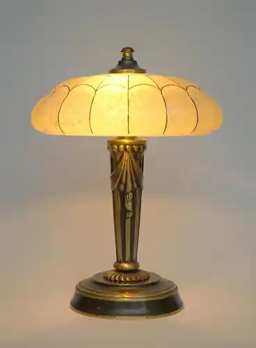 Art Deco Lampe Tischlampe "BARCELONA DOS" Fensterbank Messinglampe Berlin