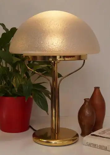 Sehr elegante Art Deco Bankerlampe Pilzleuchte Tischlampe Messing 