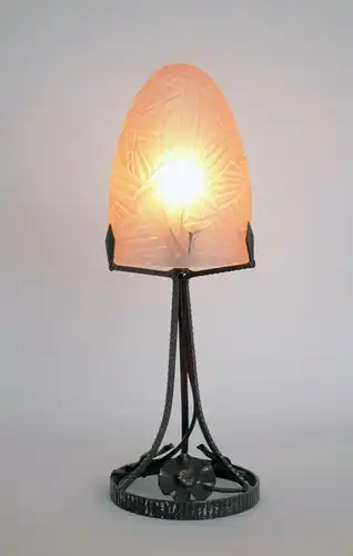 Art Deco Lampe Tischleuchte 1920 Schmiedeeisen Tischlampe Original Nancy