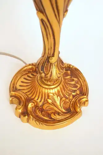 Tiffany Tischleuchte "FLOWERING" Jugendstil Unikat Messinglampe Einzelstück