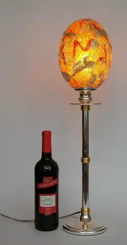 Art Deco Lampe Messing Tischleuchte "GOLDEN EI ZWEI" Tischlampe Chrom Leuchte