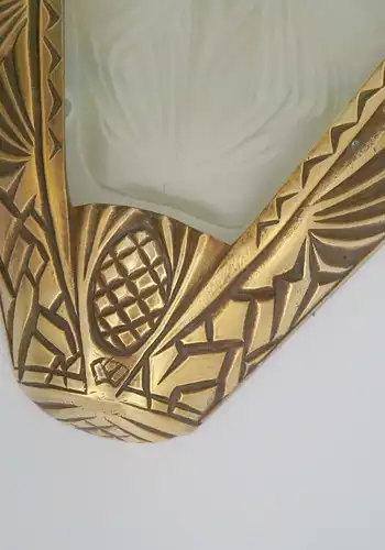 Große franz. Art Deco Wandlampe Wandapplik "PARIS STARLIGHT" Bronze Messing