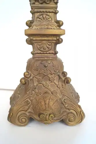 Original JUGENDSTIL Tischleuchte "GOLDEN ACORN" Messinglampe 1920