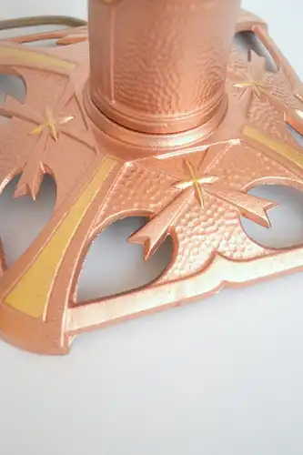 Große ART DECO Weihnachtslampe "COPPER BIRDS" Tischleuchte Unikat