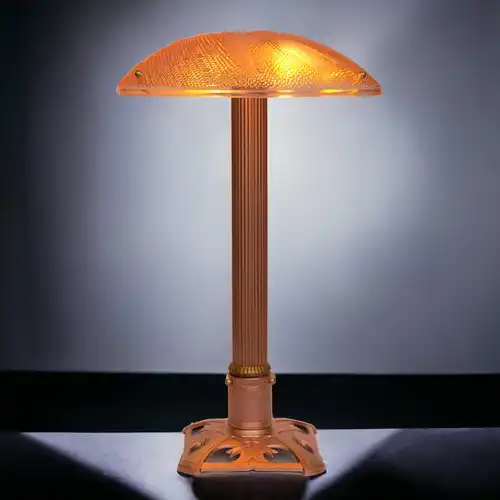 Große ART DECO Weihnachtslampe "COPPER BIRDS" Tischleuchte Unikat