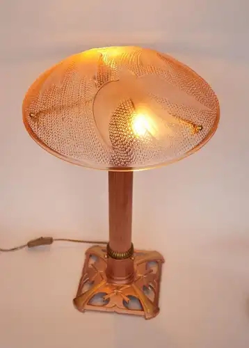 Große ART DECO Weihnachtslampe "COPPER BIRDS" Tischleuchte Unikat