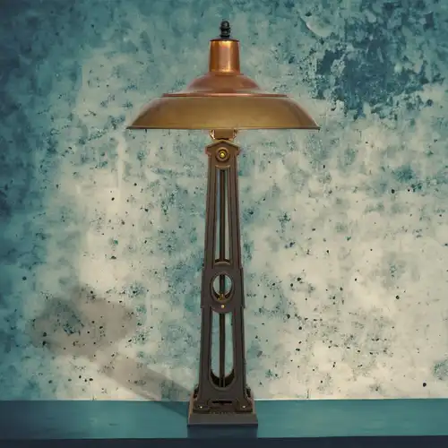 Art Deco Einzelstück für Sammler Tischleuchte "ZODIAC" Unikat Schreibtisch Lampe