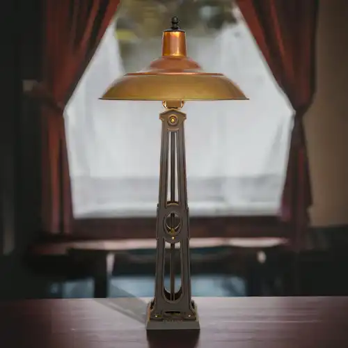 Art Deco Einzelstück für Sammler Tischleuchte "ZODIAC" Unikat Schreibtisch Lampe