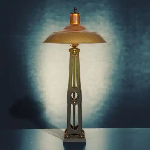 Art Deco Einzelstück für Sammler Tischleuchte "ZODIAC" Unikat Schreibtisch Lampe